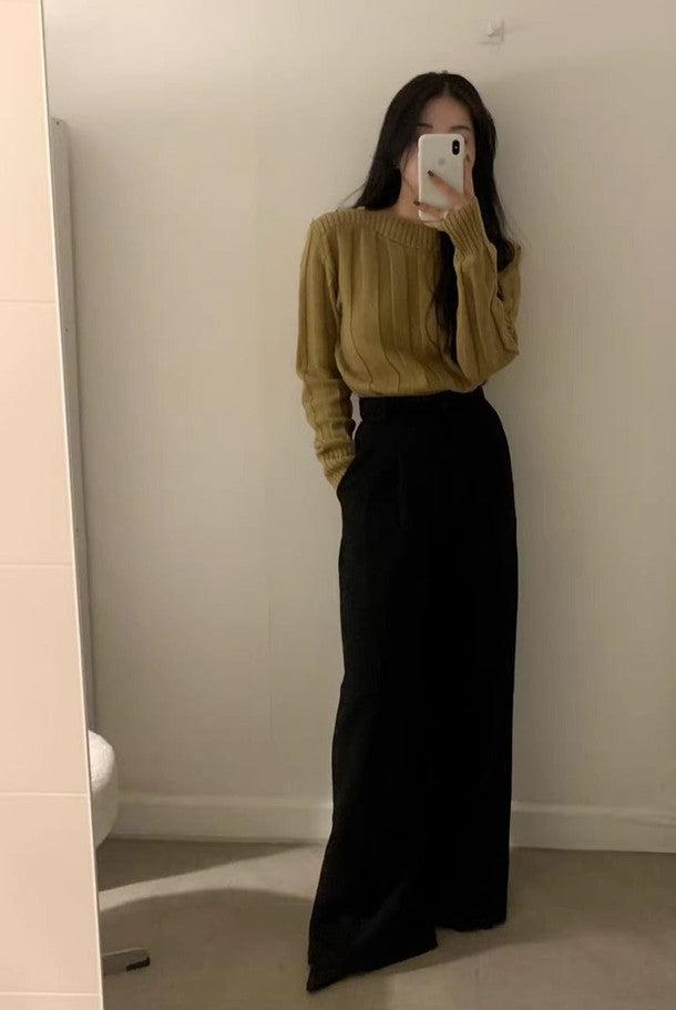 ショルダーゴールドボタンニット 6430-画像4-韓国ファッション通販POPREA［ポップリア］