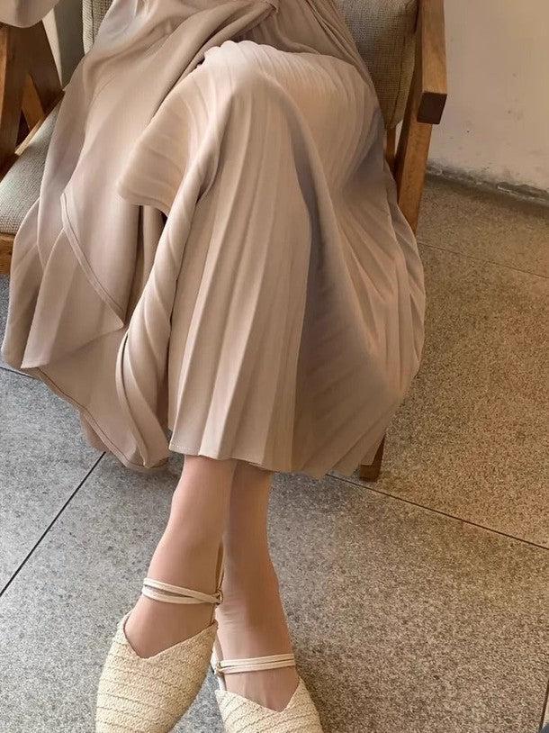 スリットプリーツワンピース 6463-画像4-韓国ファッション通販POPREA［ポップリア］