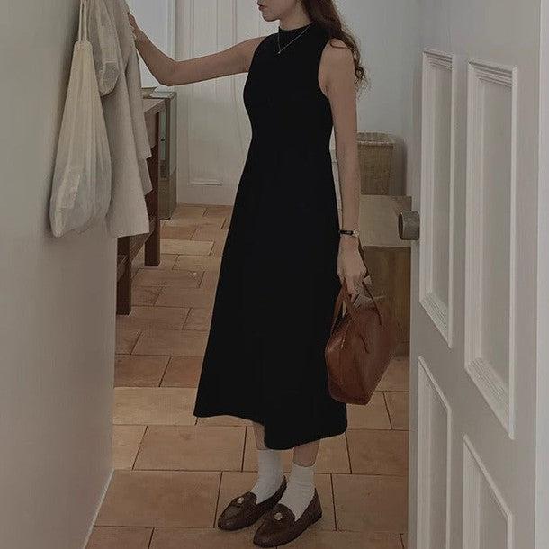 ノースリーブミディニットワンピース﻿ 6222-画像4-韓国ファッション通販POPREA［ポップリア］