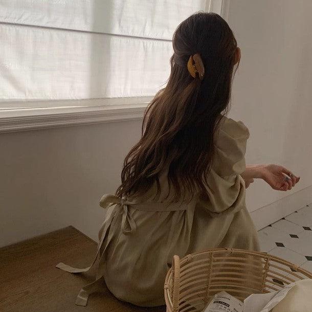 パフショルダーAラインワンピース 6540-画像4-韓国ファッション通販POPREA［ポップリア］