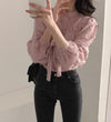 スリーブリボンハイネックブラウス 6451-画像4-韓国ファッション通販POPREA［ポップリア］