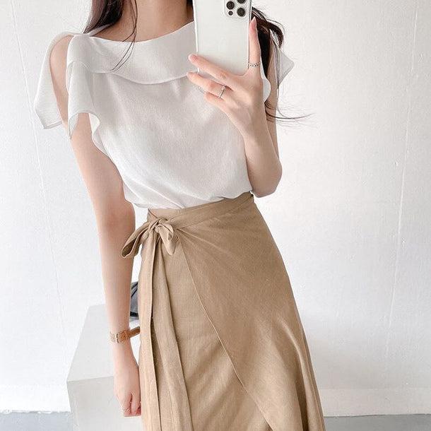 オフショルブラウス＋ロングスカート 6736-画像4-韓国ファッション通販POPREA［ポップリア］