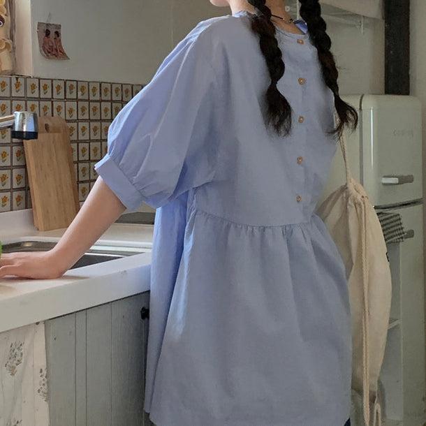 ティアードギャザーチュニック﻿ 6100-画像5-韓国ファッション通販POPREA［ポップリア］