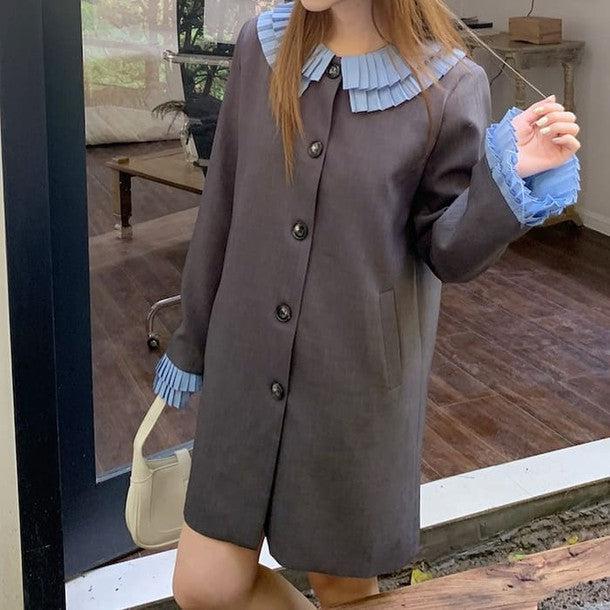 ラッフルカラーショートワンピース﻿ 6227-画像5-韓国ファッション通販POPREA［ポップリア］