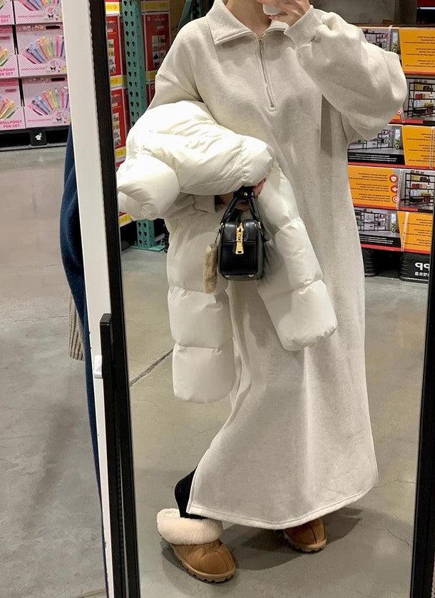 襟付きハーフジッパーワンピース 6439-画像5-韓国ファッション通販POPREA［ポップリア］