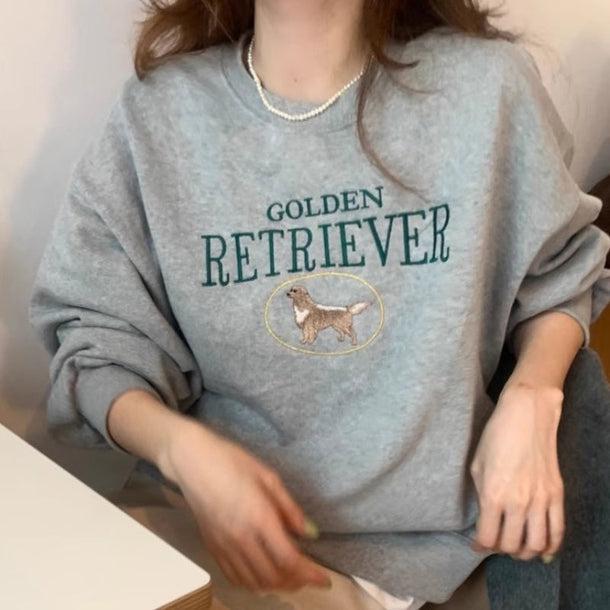 ゴールデンレトリバー刺繍スウエット 6171-画像5-韓国ファッション通販POPREA［ポップリア］