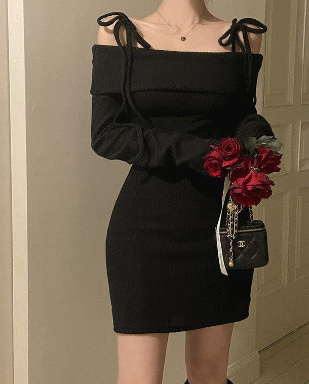 リボンオフショルミニワンピース 6381-画像5-韓国ファッション通販POPREA［ポップリア］