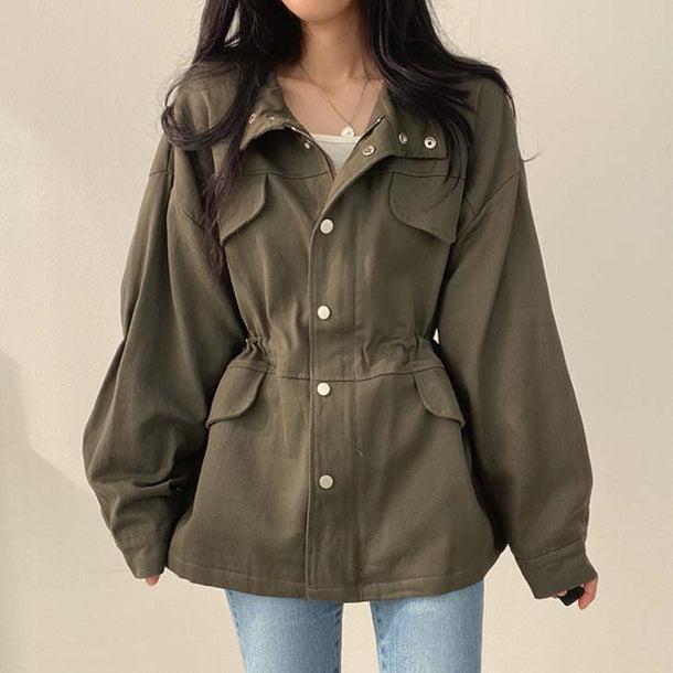 オーバーサイズウエストギャザーパーカー 6134-画像5-韓国ファッション通販POPREA［ポップリア］