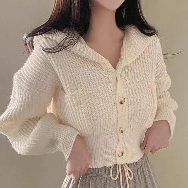 リブニットフーディカーディガン 6474-画像5-韓国ファッション通販POPREA［ポップリア］