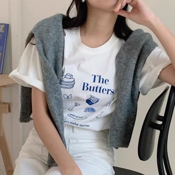 ニュアンスアートプリントTシャツ 6535-画像5-韓国ファッション通販POPREA［ポップリア］