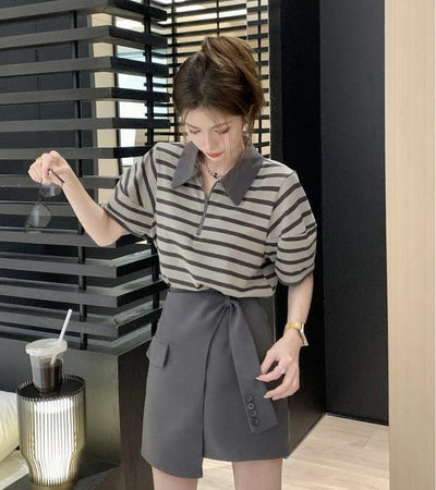 ミニラップスカート 6076-画像5-韓国ファッション通販POPREA［ポップリア］