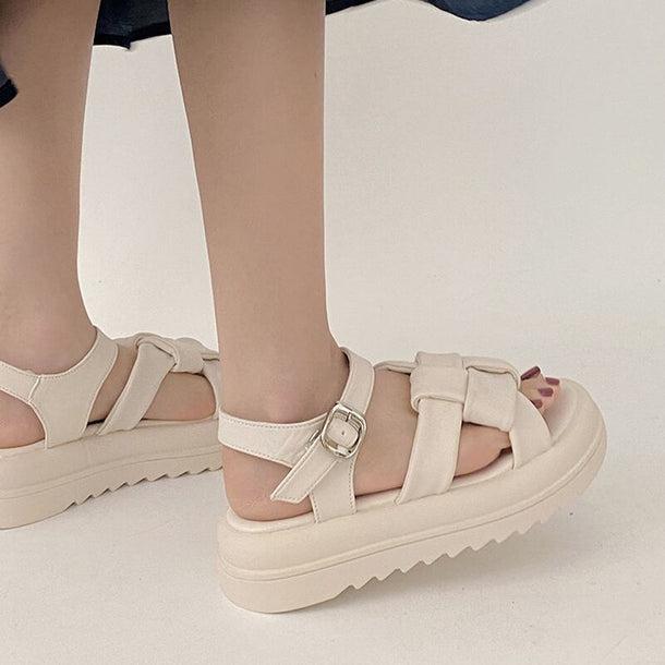 編み込み厚底カジュアルサンダル﻿ 6102-画像5-韓国ファッション通販POPREA［ポップリア］