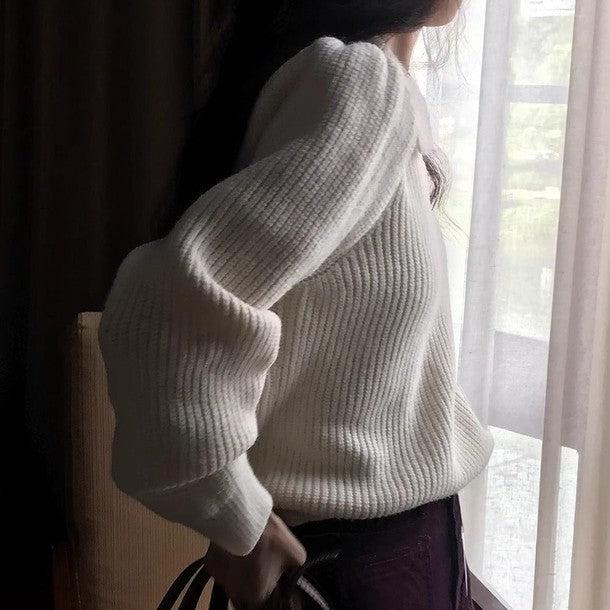 ボタンカラーパフスリーブニット 6239-画像5-韓国ファッション通販POPREA［ポップリア］