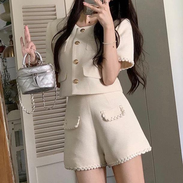 ゴールドボタンニットジャケット 6161-画像5-韓国ファッション通販POPREA［ポップリア］