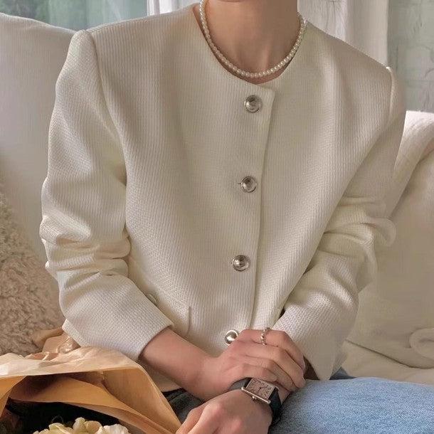 ツイードシルバーボタンジャケット﻿ 6440-画像5-韓国ファッション通販POPREA［ポップリア］