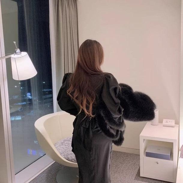 Vネックマーメイドフリルドレス 6449-画像5-韓国ファッション通販POPREA［ポップリア］