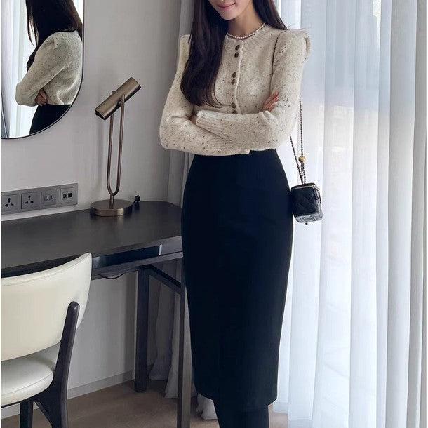 リブルニットカーディガン 6385-画像5-韓国ファッション通販POPREA［ポップリア］