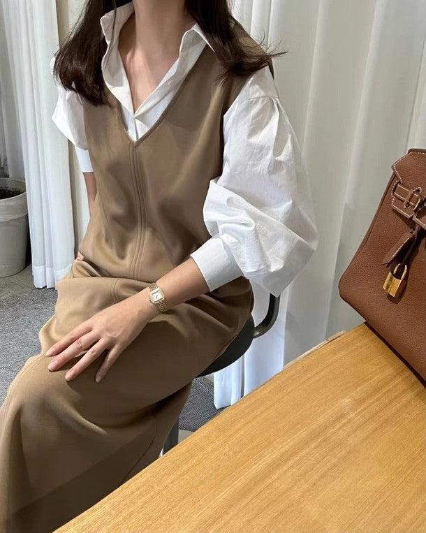 バックスリットジャンパースカート﻿ 6198-画像5-韓国ファッション通販POPREA［ポップリア］