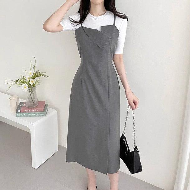 アンバランスネックビスチェワンピース﻿﻿ 6573-画像5-韓国ファッション通販POPREA［ポップリア］