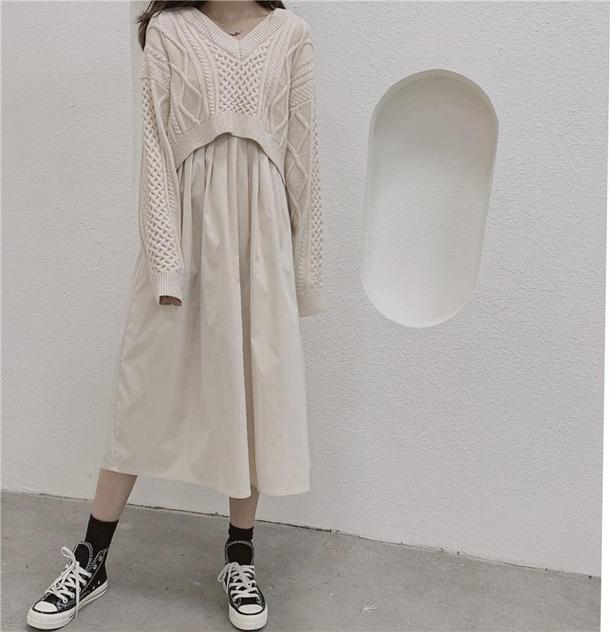 バックリボンショートニット＆ワンピ﻿﻿﻿﻿﻿﻿﻿ 6280-画像5-韓国ファッション通販POPREA［ポップリア］