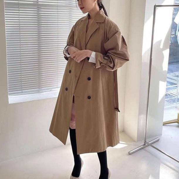 ボリューム袖ダブルブレストトレンチコート﻿ 6509-画像5-韓国ファッション通販POPREA［ポップリア］