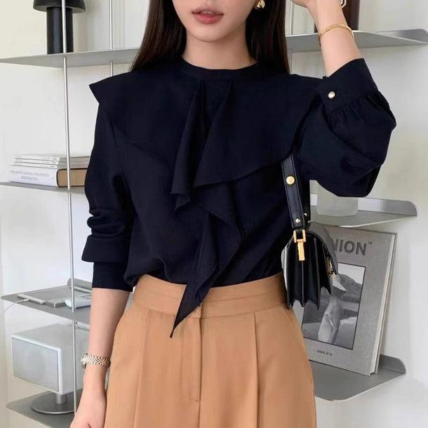ショルダーフリルブラウス 6160-画像5-韓国ファッション通販POPREA［ポップリア］