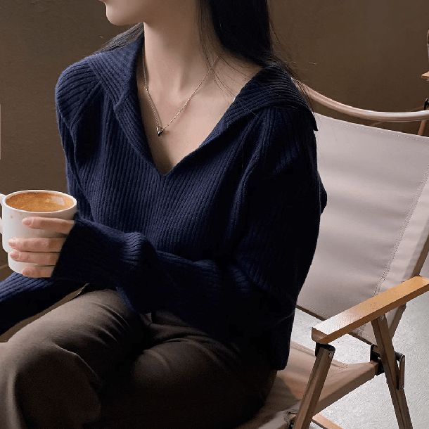 4カラーショートリブニット 6427-画像5-韓国ファッション通販POPREA［ポップリア］