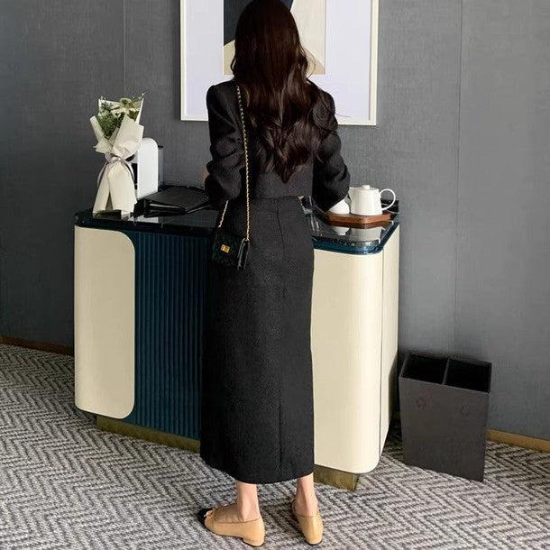 デザインボタンタイトスカート 6360-画像5-韓国ファッション通販POPREA［ポップリア］