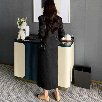 デザインボタンタイトスカート 6360-画像5-韓国ファッション通販POPREA［ポップリア］