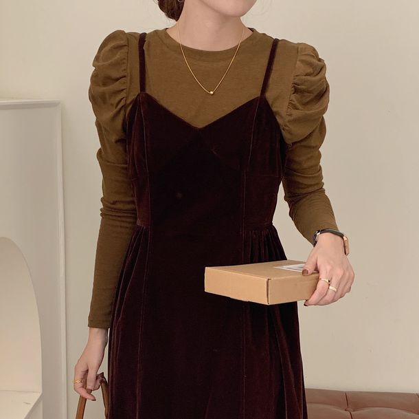 シュシュスリーブロングTシャツ﻿ 6251-画像5-韓国ファッション通販POPREA［ポップリア］