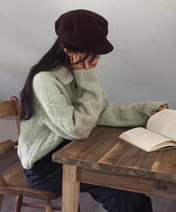 もこもこハイネックハーフジッパーニット 6321-画像5-韓国ファッション通販POPREA［ポップリア］