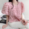 フレンチニッチラウンドネックパフスリーブシャツ 5997-画像5-韓国ファッション通販POPREA［ポップリア］