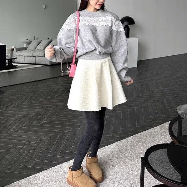 レースドッキングスウェット 6437-画像5-韓国ファッション通販POPREA［ポップリア］