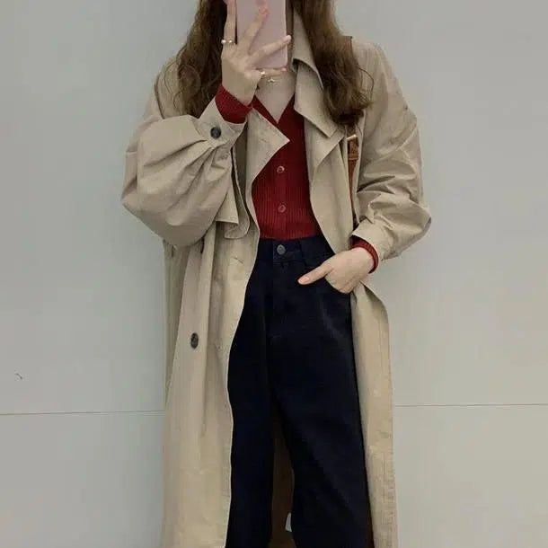 袖コンシャストレンチコート﻿ 6560-画像5-韓国ファッション通販POPREA［ポップリア］