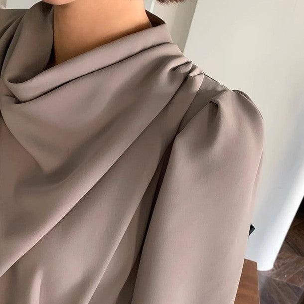 ドレープフロントネックワンピース﻿ 6445-画像5-韓国ファッション通販POPREA［ポップリア］