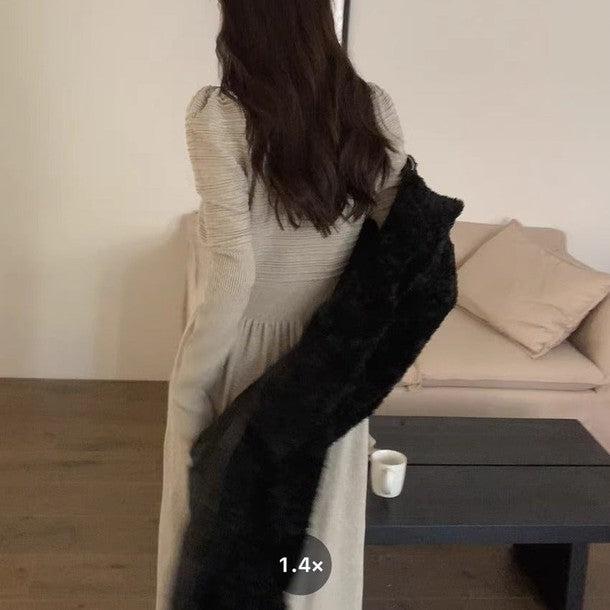 ハイネックギャザーニットロングワンピース 6368-画像5-韓国ファッション通販POPREA［ポップリア］