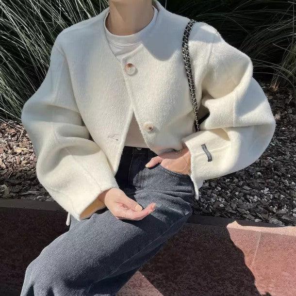 ウール混ボタンノーカラージャケット﻿﻿﻿﻿﻿ 6262-画像5-韓国ファッション通販POPREA［ポップリア］