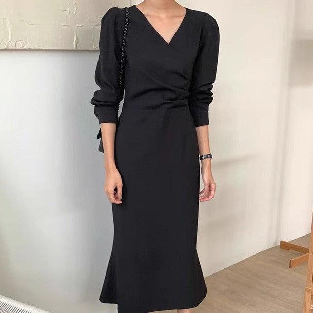 バックリボンカシュクールワンピース 6371-画像5-韓国ファッション通販POPREA［ポップリア］