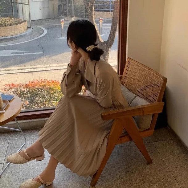 スリットプリーツワンピース 6463-画像5-韓国ファッション通販POPREA［ポップリア］