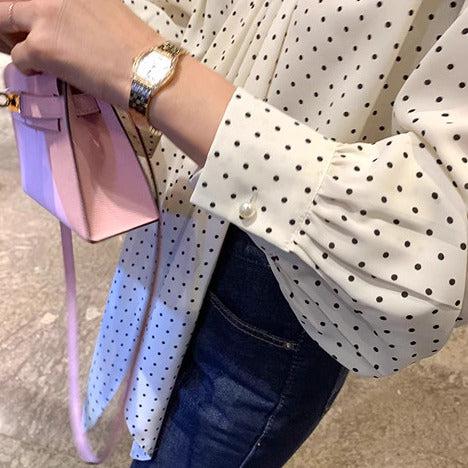 ボウタイドットブラウス 6404-画像5-韓国ファッション通販POPREA［ポップリア］