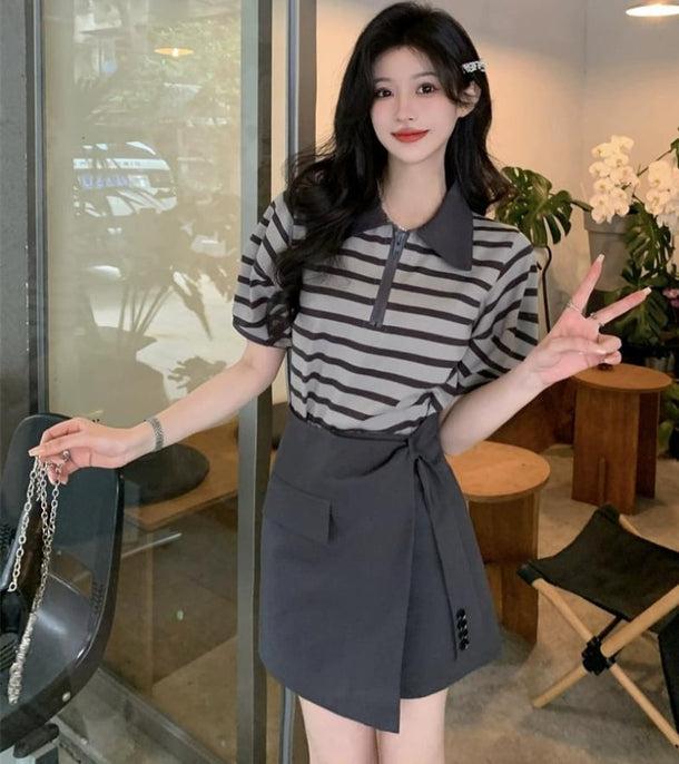 ハーフジップアップポロシャツ 6075-画像5-韓国ファッション通販POPREA［ポップリア］