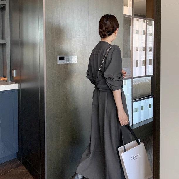 バックリボンノーカラーワンピース 6478-画像5-韓国ファッション通販POPREA［ポップリア］