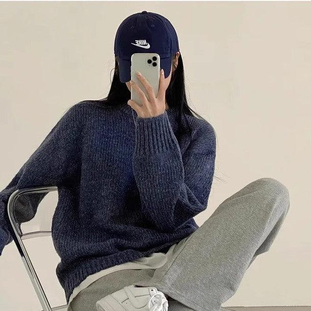 ラウンドネックドロップショルダーニット﻿﻿﻿﻿﻿ 6267-画像5-韓国ファッション通販POPREA［ポップリア］