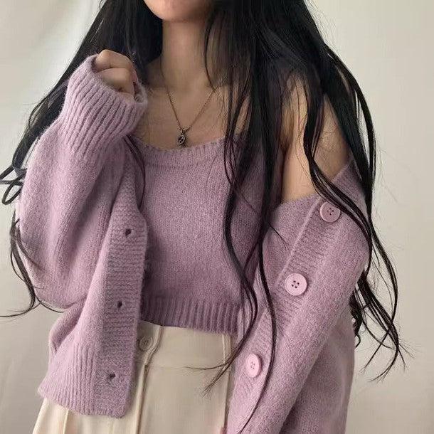 ニットキャミ&ショートカーディガン﻿﻿﻿﻿﻿ 6266-画像5-韓国ファッション通販POPREA［ポップリア］