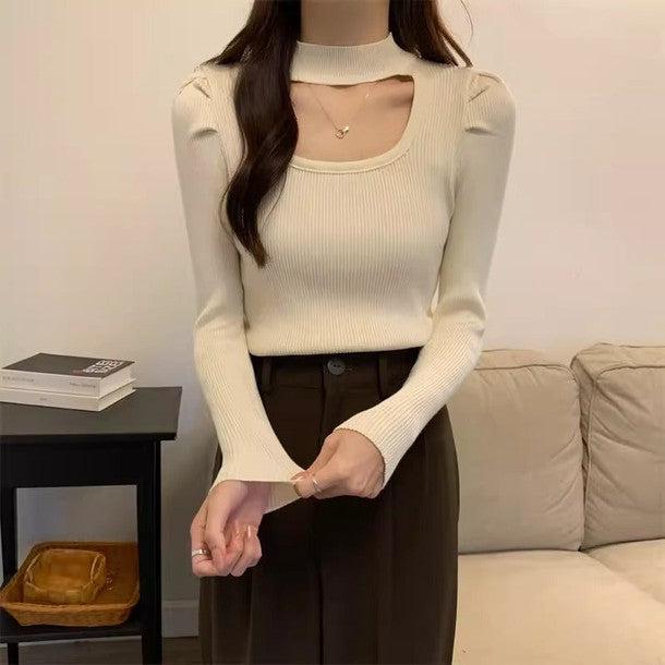 オープンバストハイネックリブニット﻿﻿﻿ 6259-画像5-韓国ファッション通販POPREA［ポップリア］