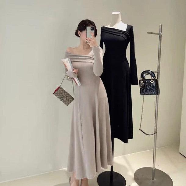 オフショルダーニットロングワンピース﻿﻿ 6215-画像5-韓国ファッション通販POPREA［ポップリア］