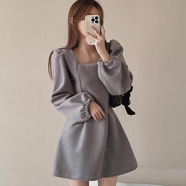 スクエアネックショートワンピース 6294-画像5-韓国ファッション通販POPREA［ポップリア］