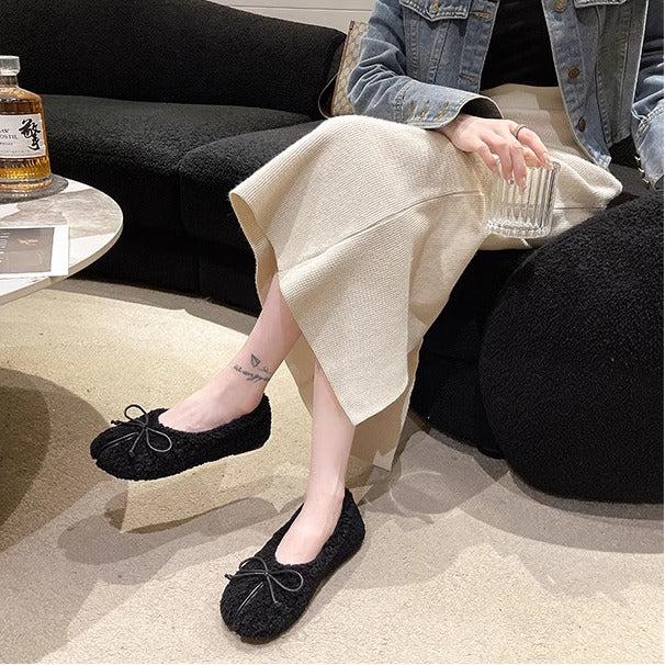 ボアリボンフラットシューズ 6379-画像6-韓国ファッション通販POPREA［ポップリア］