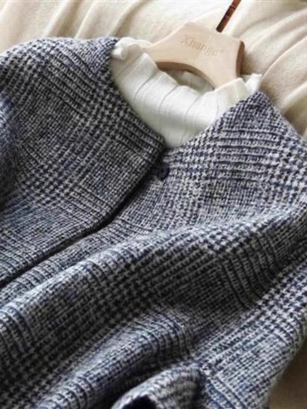 グレンチェックポンチョコート 6309-画像6-韓国ファッション通販POPREA［ポップリア］