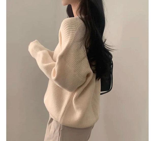 スリットカラーVネックニット﻿﻿﻿﻿﻿﻿﻿ 6285-画像6-韓国ファッション通販POPREA［ポップリア］